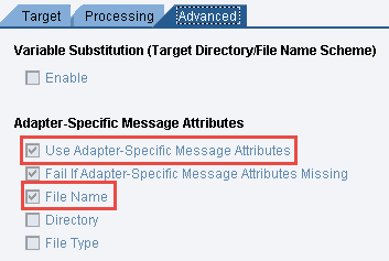 Configure receiver adapter Adapter Specific Message Attributes