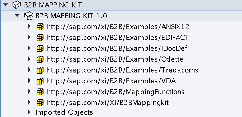 B2B Mapping Kit standard content imported to ESR
