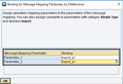 Bind Message Mapping parameters with Operation Mapping Parameters