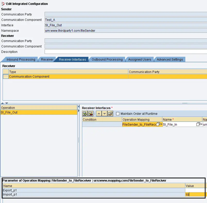 Set parameter value in Integration Configuration Object (ICO) at Design time