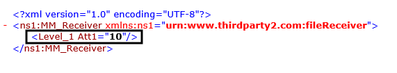 Parameterized Mapping output. Value of Import parameter 'Parameter_1' assigned to output data structure element <em>Att1</em>.