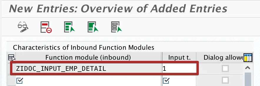 configure inbound Function Module parameters