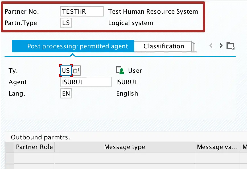 Create Partner type Logical System