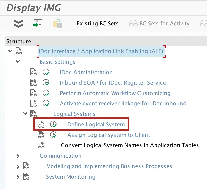 Select Define Logical System in transaction SALE