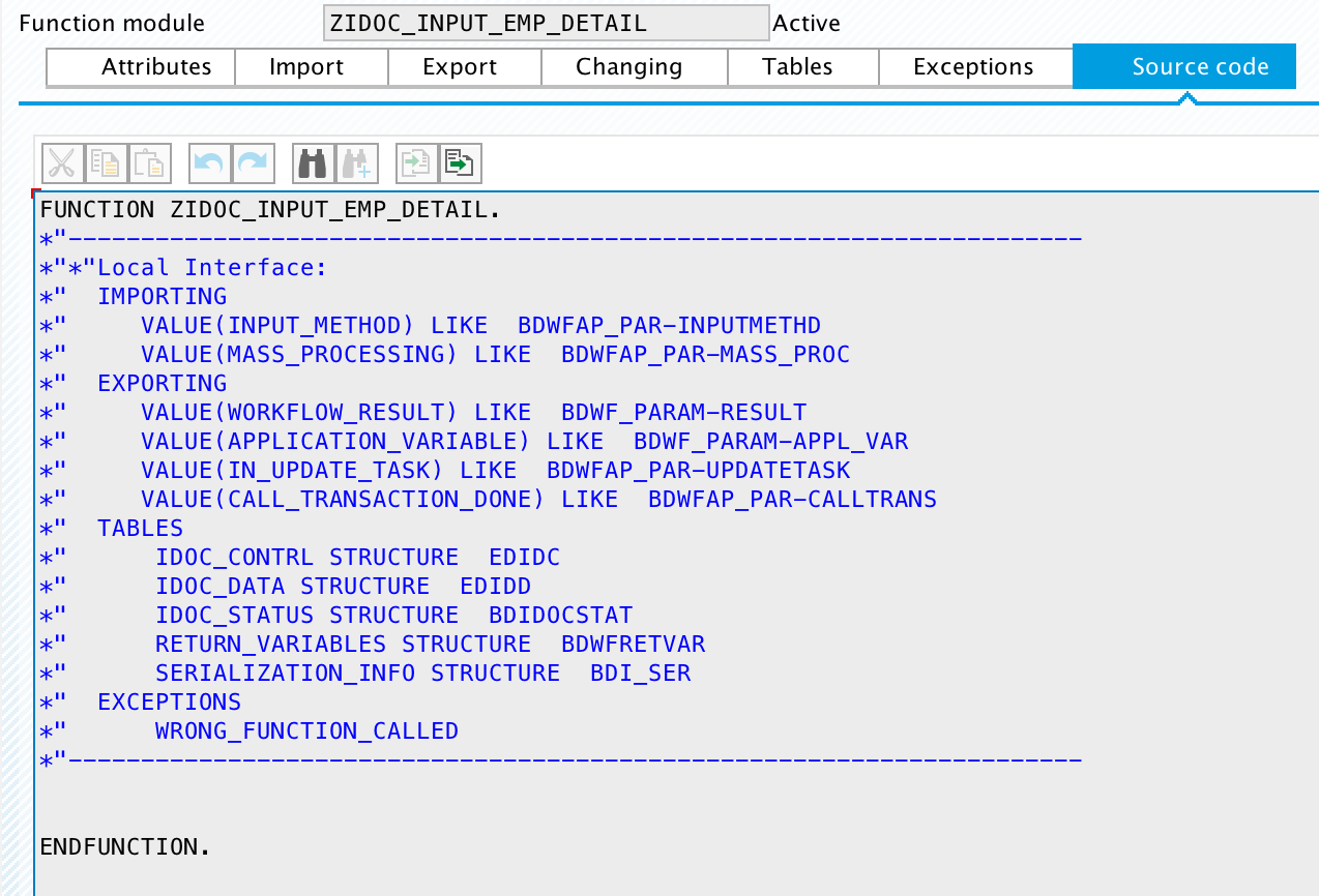 Custom inbound iDoc Processing Function Module format