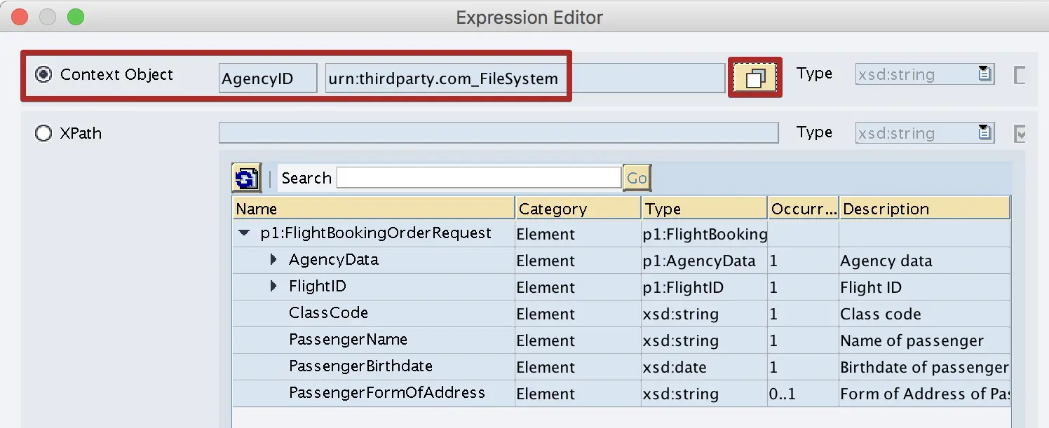 Use Context Object AgencyID in Content Based Condition in Expressions Editor