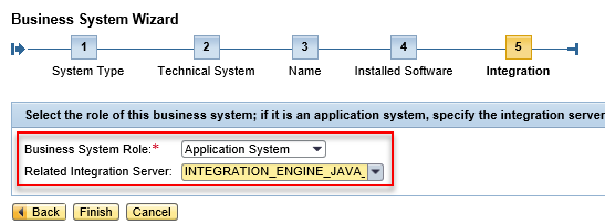 Select the Integration Server of the Business System from the drop down