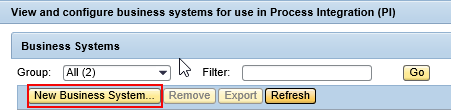 Select option Create New Business System