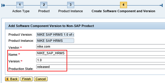 Maintain Software Component Detail, SWCV name and version