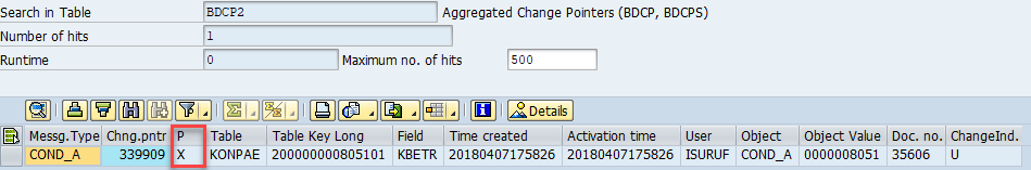 Change Pointers table BDCP2 processing status updated. BDCP, BDCPS