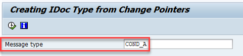 Create iDocs from Change Pointers using program  RBDMIDOC . Selection parameter Message Type of program assigned with COND_A idoc type.