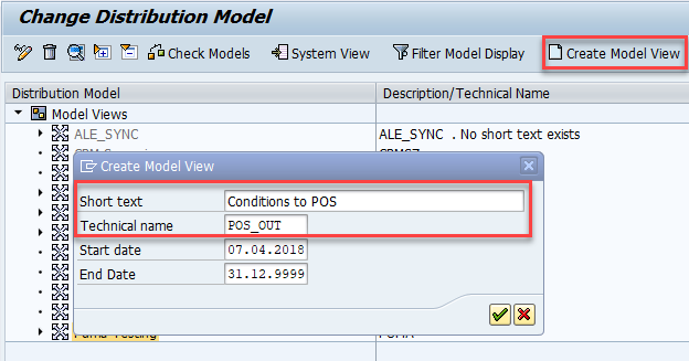 Create model view for COND_A outbound