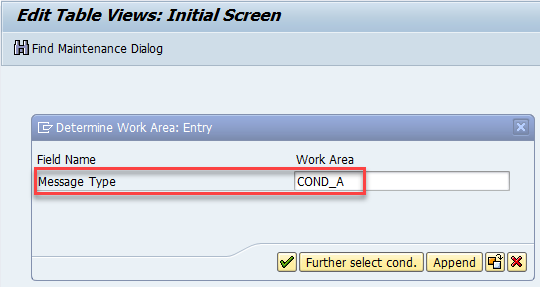 Field selection for COND_A message type