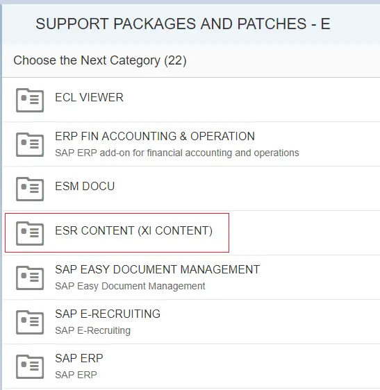 Select ESR Content XI Content