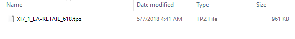 ESR .tpz file for EA-RETAIL unzipped from the downloaded file