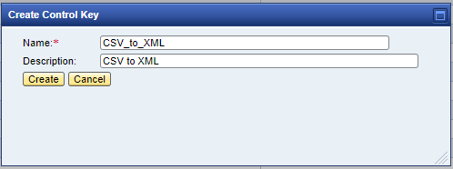 Create Control Key in EDI Content Manager of B2B Cockpit