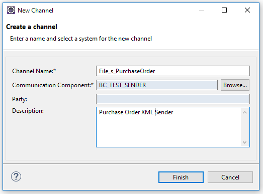 Sender Communication Channel Name and Description for iFlow generation