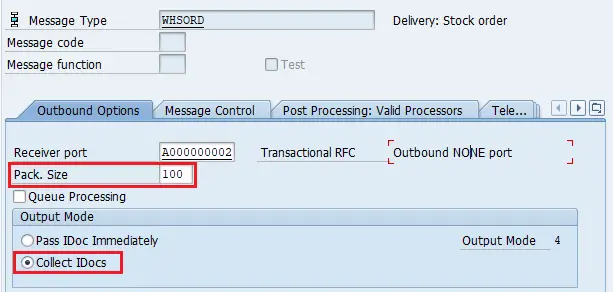 iDoc collection setting in partner profile. Transaction we20