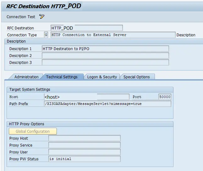 HTTP RFC Destination to AAE or AEX of Process Orchestration host port and prefix configuration