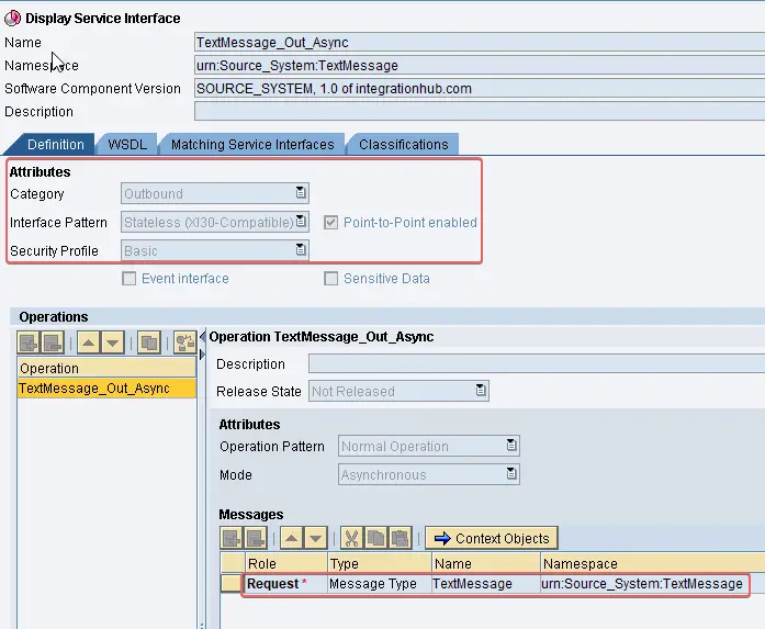 Output Service Interface for sender for base64 java mapping example SAP PI PO