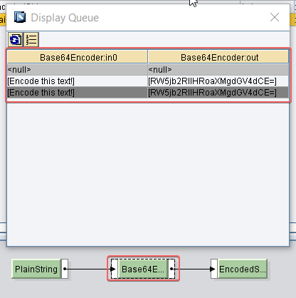 Base64 encoder UDF display queue in graphical mapping in ESR