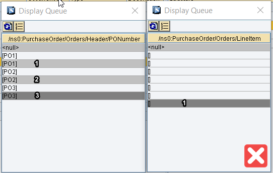 Incorrect assignment of input 1 and input 2 of UseOneas Many. Context changes are not equal.