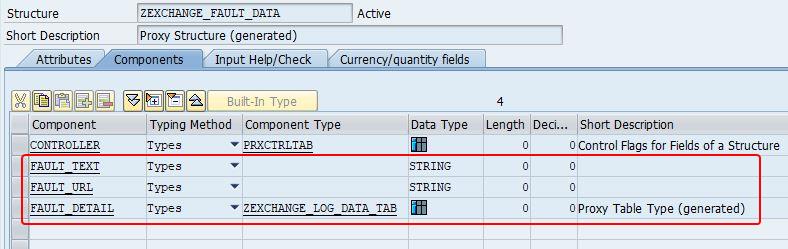 Exchange Fault Message DDIC structure in SAP back-end