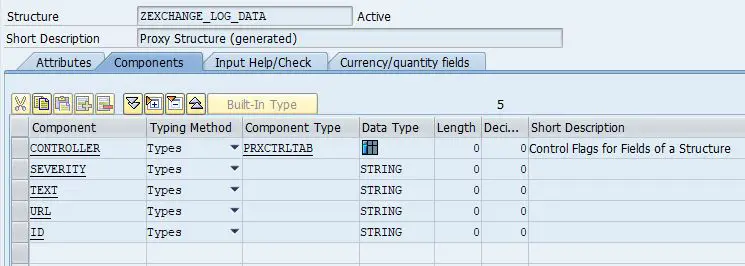 FaultLogData Message Type as a DDIC structure in SAP back-end system