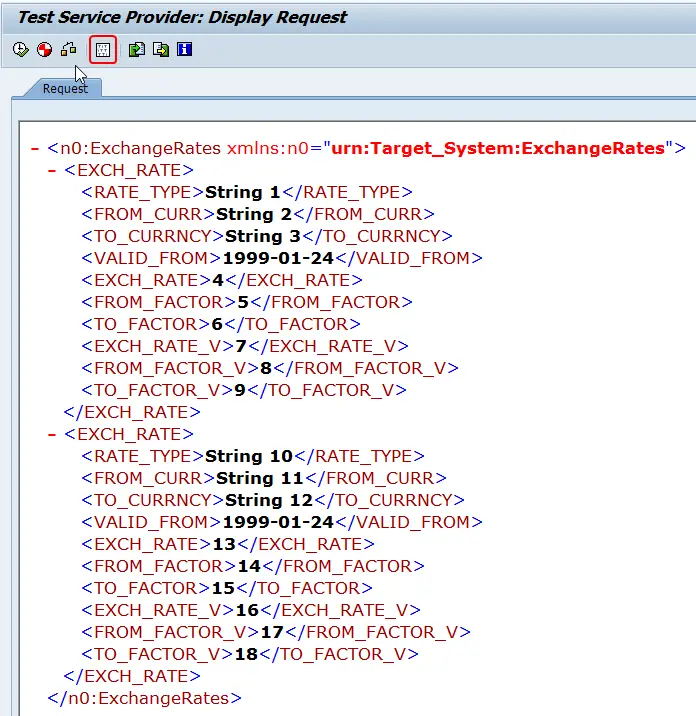 Edit XML input of the ABAP proxy inbound message by clicking the edit XML 