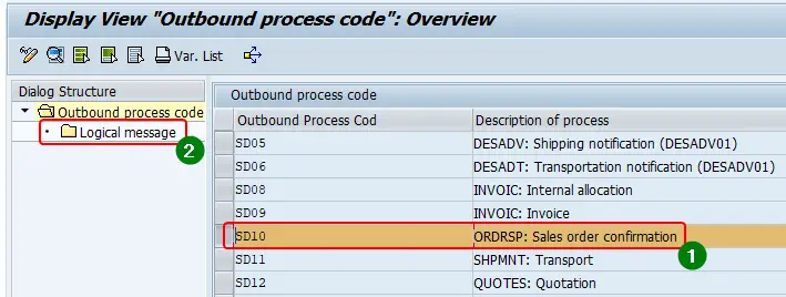 Find the suitable outbound iDoc process code from transaction we42.