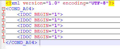 Sample XML of multiple COND_A outbound iDocs collected to one XML or XI message. Multiple <iDoc> segments under <COND_A> segment in the xml.