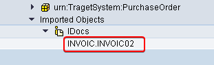 INVOIC message type with INVOIC02  basic type idoc schema imported to ESR from SAP.