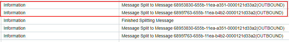 Input zip file message split into two. one for first operation and the other for 2nd operation.