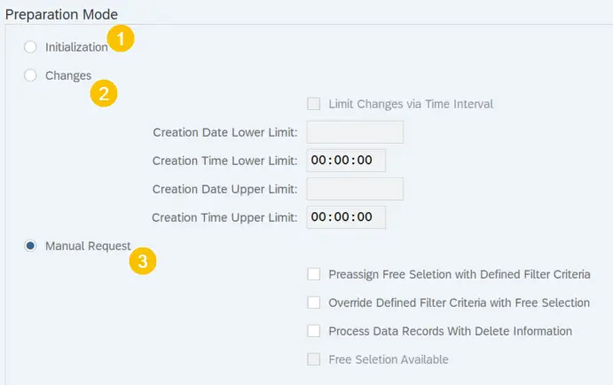 WESOUT message preparation option selection screen