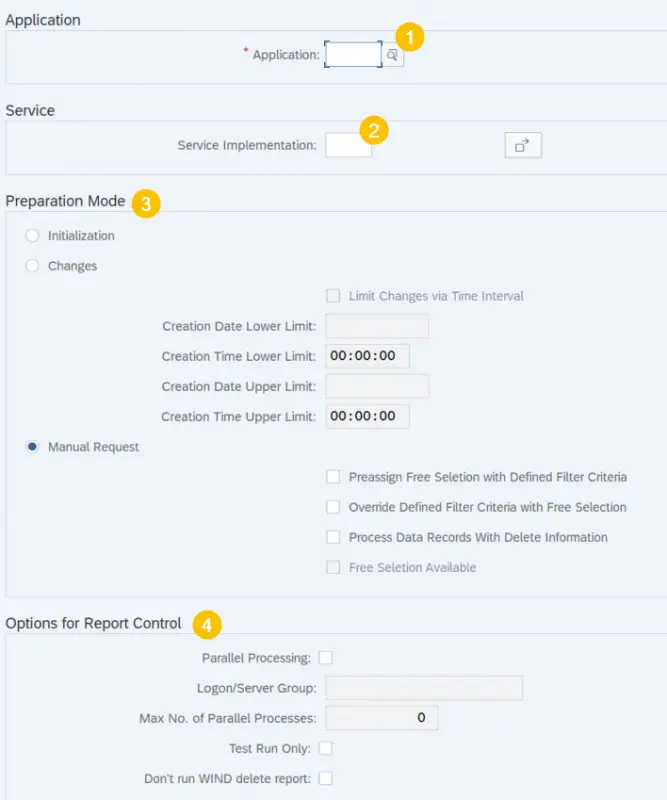 Selection screen of WESOUT transaction in SAP S4 HANA