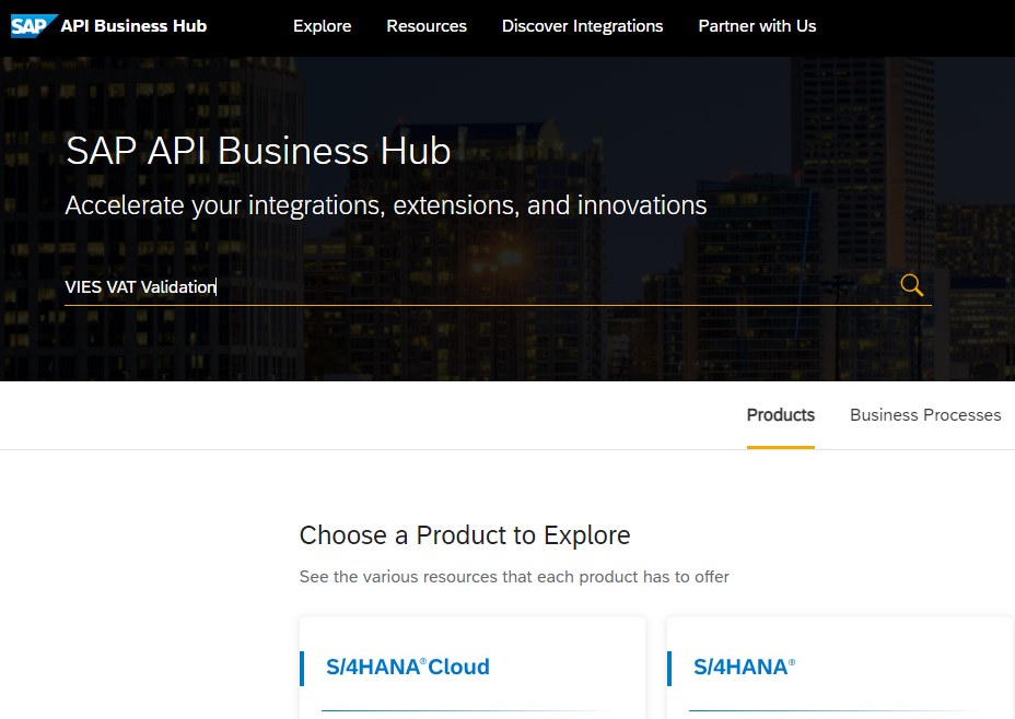 SAP integration suite and API business hub home page.