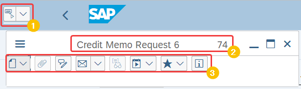 GOS tool box with functionalities shown in SAP business document GUI